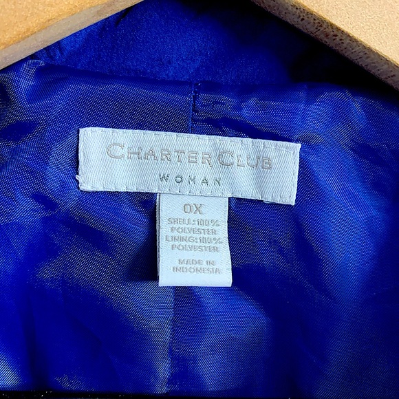 Charter Club quilted royal blue vest size 0X - Picture 2 of 4
